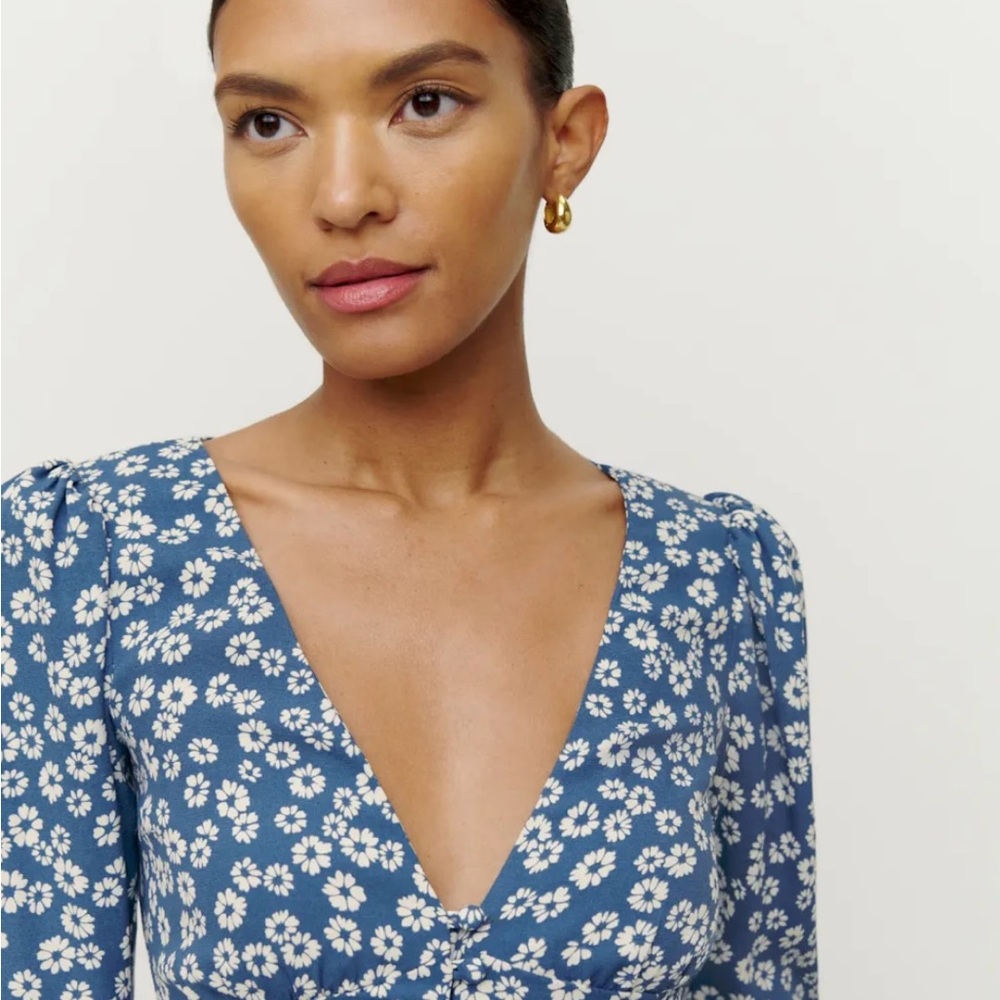 Reformation Blue Floral Blouse - Picture 6 of 6